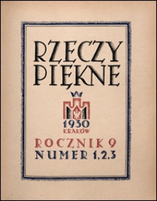 Rzeczy Piękne 1930 nr 1-3