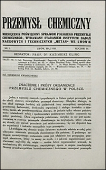 Przemysł Chemiczny 1920 nr 5