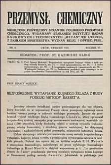 Przemysł Chemiczny 1922 nr 4
