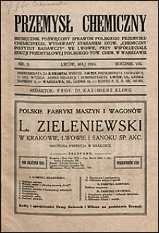 Przemysł Chemiczny 1924 nr 5