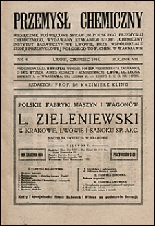 Przemysł Chemiczny 1924 nr 6