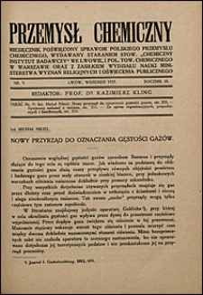Przemysł Chemiczny 1925 nr 9