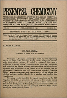 Przemysł Chemiczny 1925 nr 10