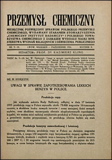 Przemysł Chemiczny 1926 nr 9-10
