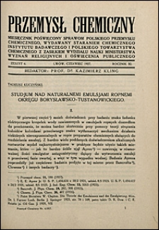 Przemysł Chemiczny 1927 nr 6