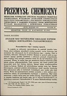 Przemysł Chemiczny 1927 nr 9