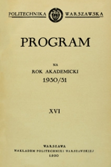 Program na rok akademicki 1930/31