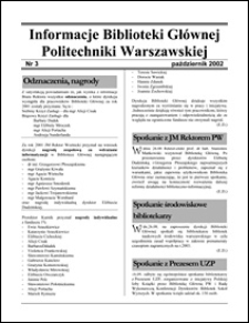 Informacje Biblioteki Głównej Politechniki Warszawskiej 2002 nr 3