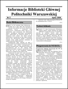 Informacje Biblioteki Głównej Politechniki Warszawskiej 2004 nr 2