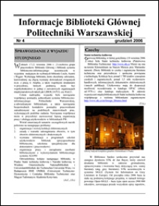 Informacje Biblioteki Głównej Politechniki Warszawskiej 2006 nr 4
