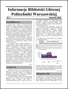 Informacje Biblioteki Głównej Politechniki Warszawskiej 2008 nr 1