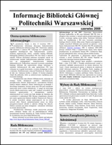 Informacje Biblioteki Głównej Politechniki Warszawskiej 2008 nr 2