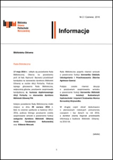Informacje Biblioteki Głównej Politechniki Warszawskiej 2016 nr 2
