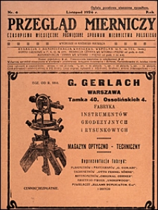 Przegląd Mierniczy 1924 nr 4