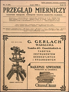 Przegląd Mierniczy 1926 nr 2