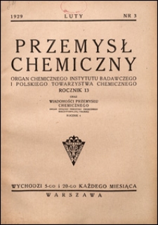 Przemysł Chemiczny 1929 nr 3