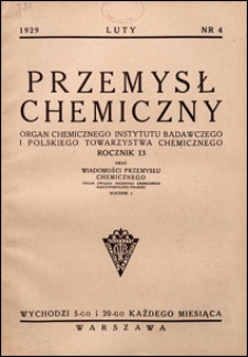 Przemysł Chemiczny 1929 nr 4