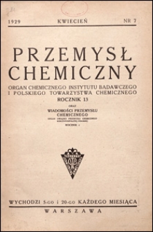 Przemysł Chemiczny 1929 nr 7