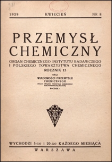 Przemysł Chemiczny 1929 nr 8