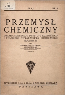 Przemysł Chemiczny 1929 nr 9