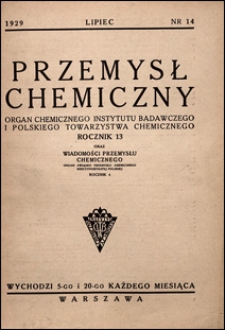 Przemysł Chemiczny 1929 nr 14