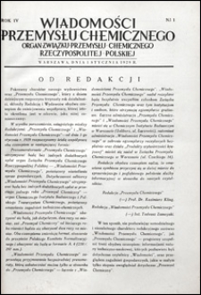 Wiadomości Przemysłu Chemicznego 1929 nr 1-24