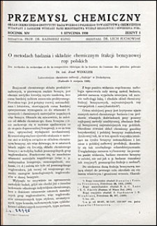Przemysł Chemiczny 1930 nr 1