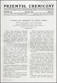 Przemysł Chemiczny 1930 nr 4