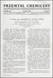 Przemysł Chemiczny 1930 nr 4