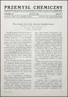 Przemysł Chemiczny 1931 nr 4