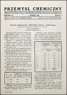 Przemysł Chemiczny 1931 nr 5
