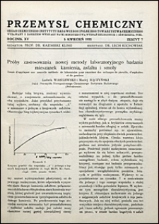 Przemysł Chemiczny 1931 nr 7
