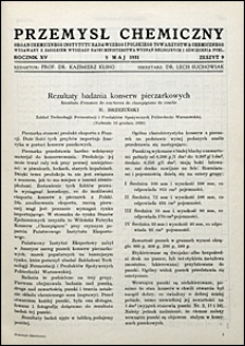 Przemysł Chemiczny 1931 nr 9