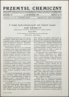 Przemysł Chemiczny 1931 nr 21-22