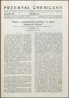 Przemysł Chemiczny 1933 nr 1