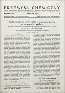 Przemysł Chemiczny 1933 nr 5