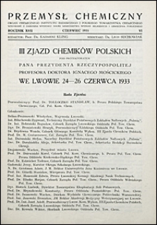 Przemysł Chemiczny 1933 nr 6