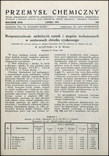 Przemysł Chemiczny 1933 nr 7