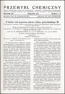 Przemysł Chemiczny 1932 nr 7-8