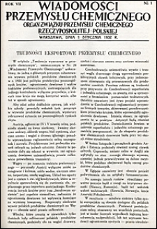 Wiadomości Przemysłu Chemicznego 1932 nr 1-24
