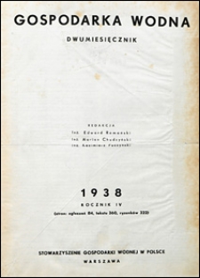 Gospodarka Wodna 1938 spis rzeczy