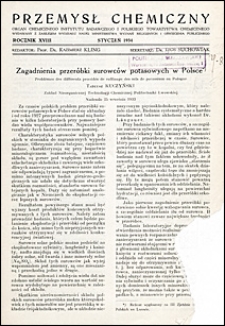 Przemysł Chemiczny 1934 nr 1
