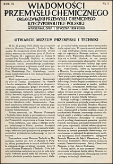 Wiadomości Przemysłu Chemicznego 1934 nr 1-23