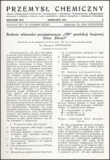 Przemysł Chemiczny 1935 nr 4
