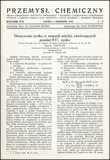 Przemysł Chemiczny 1935 nr 7-8