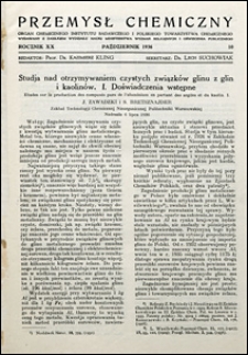 Przemysł Chemiczny 1936 nr 10