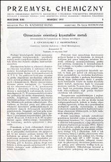 Przemysł Chemiczny 1937 nr 3