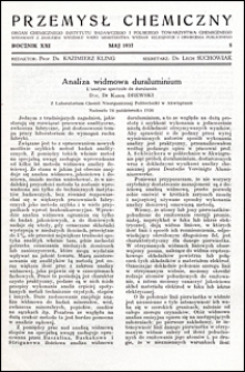 Przemysł Chemiczny 1937 nr 5