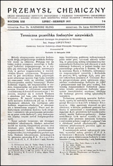 Przemysł Chemiczny 1937 nr 7-8