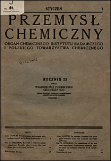 Przemysł Chemiczny 1939 nr 1